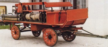 Pferdegezogener Feuerwehrwagen